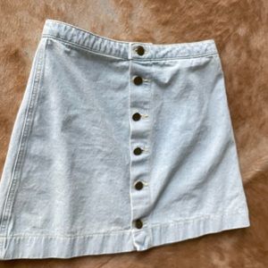 American Apparel Women's Denim Button Front A-line Mini Skirt